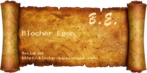 Blocher Egon névjegykártya